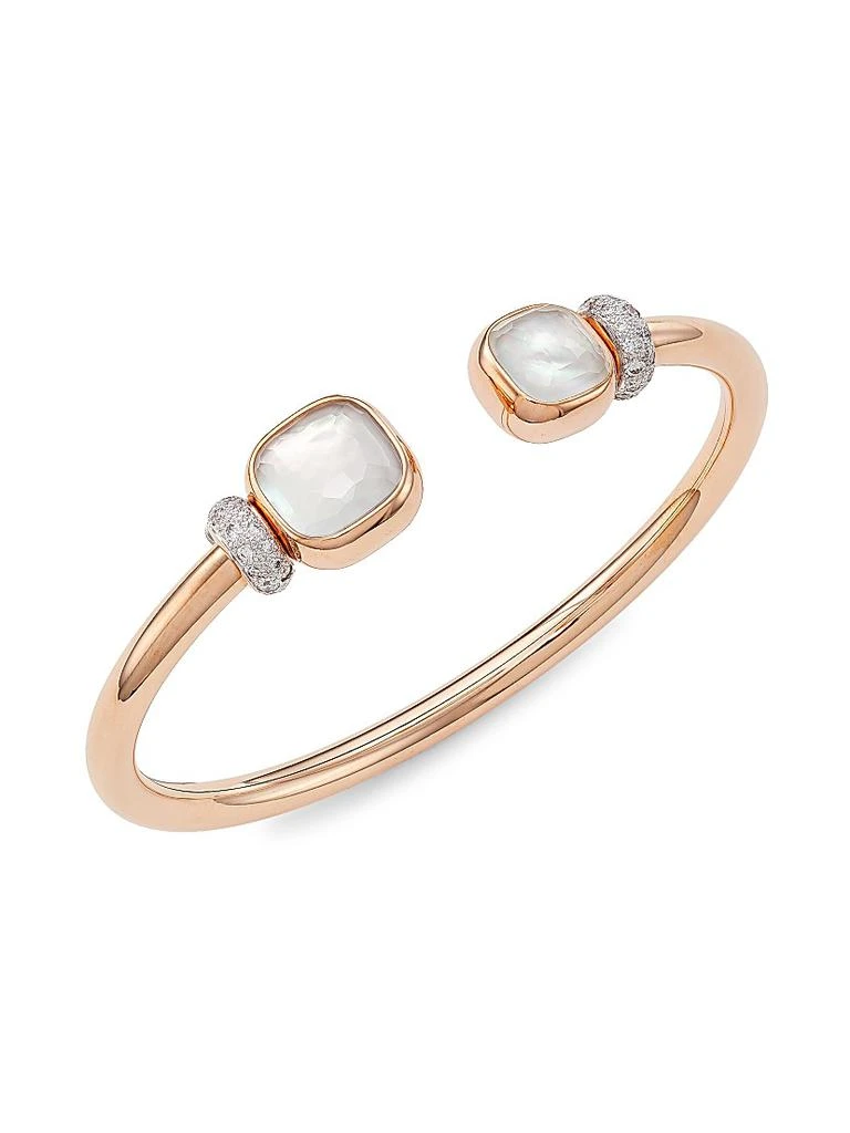 Pomellato Nudo 18K Rose Gold, White Topaz 
Mother-Of-Pearl Cuff