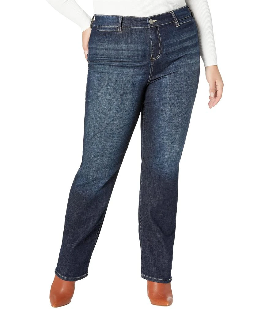 Liverpool Plus Size Kennedy High-Rise Straight Jeans w/ Welt Pockets 32" in Castle 1