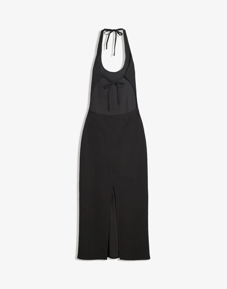 midi dress bershka Bershka UK Wrap Tie Front Midi Slit Dress Olive Green Medium Fashionable  Cut M