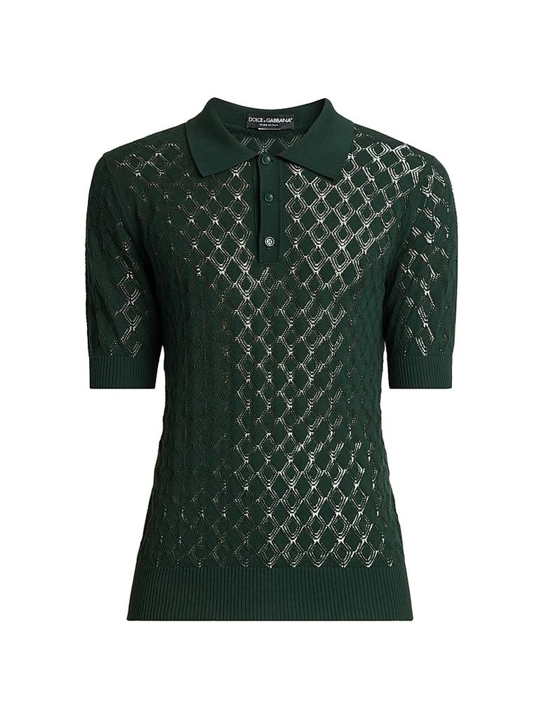 Dolce
Gabbana Cotton Semi-Sheer Knit Polo Shirt 1