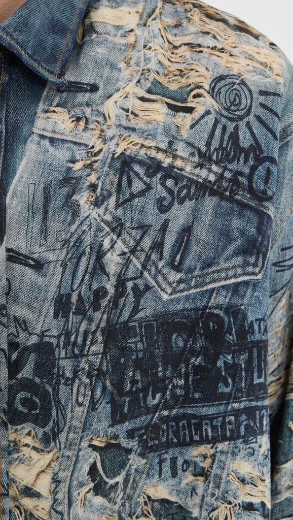 Acne Studios Setar Torn Scribble Printed Linen Shirt 5