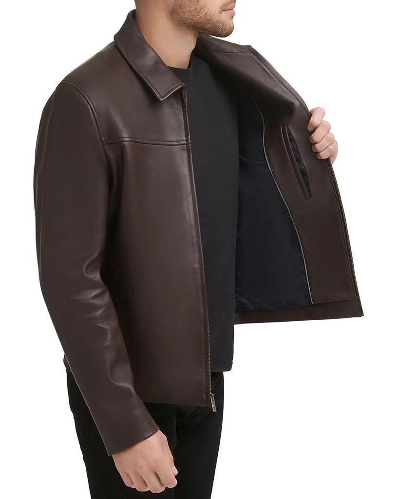 Cole Haan Zip Front Leather Jacket 4