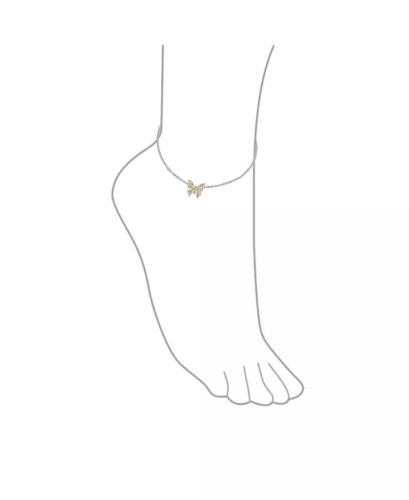 Bling Jewelry Summer Garden Opalescent Butterfly Pink Opal Anklet Ankle Bracelet Sterling Silver 3