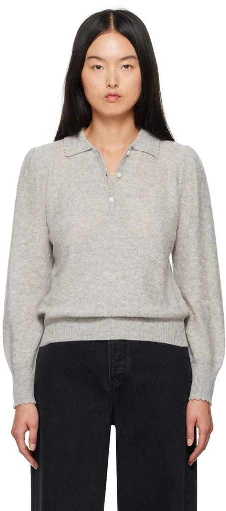 FRAME Gray Cashmere Polo 1