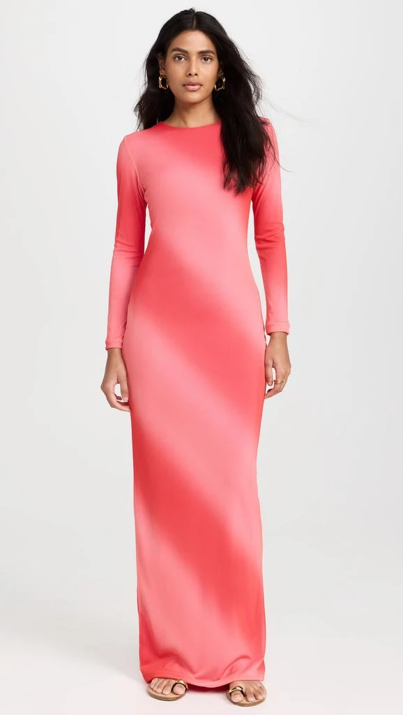 Dur Doux Coral Ombre Mesh Maxi Dress 6