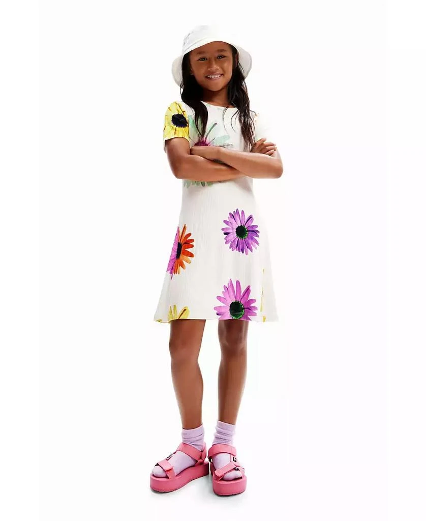 Desigual Girls Girls's Short ribbed daisy dress 1