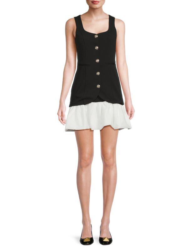 Lea & Viola Mixed Media Mini Blazer Dress