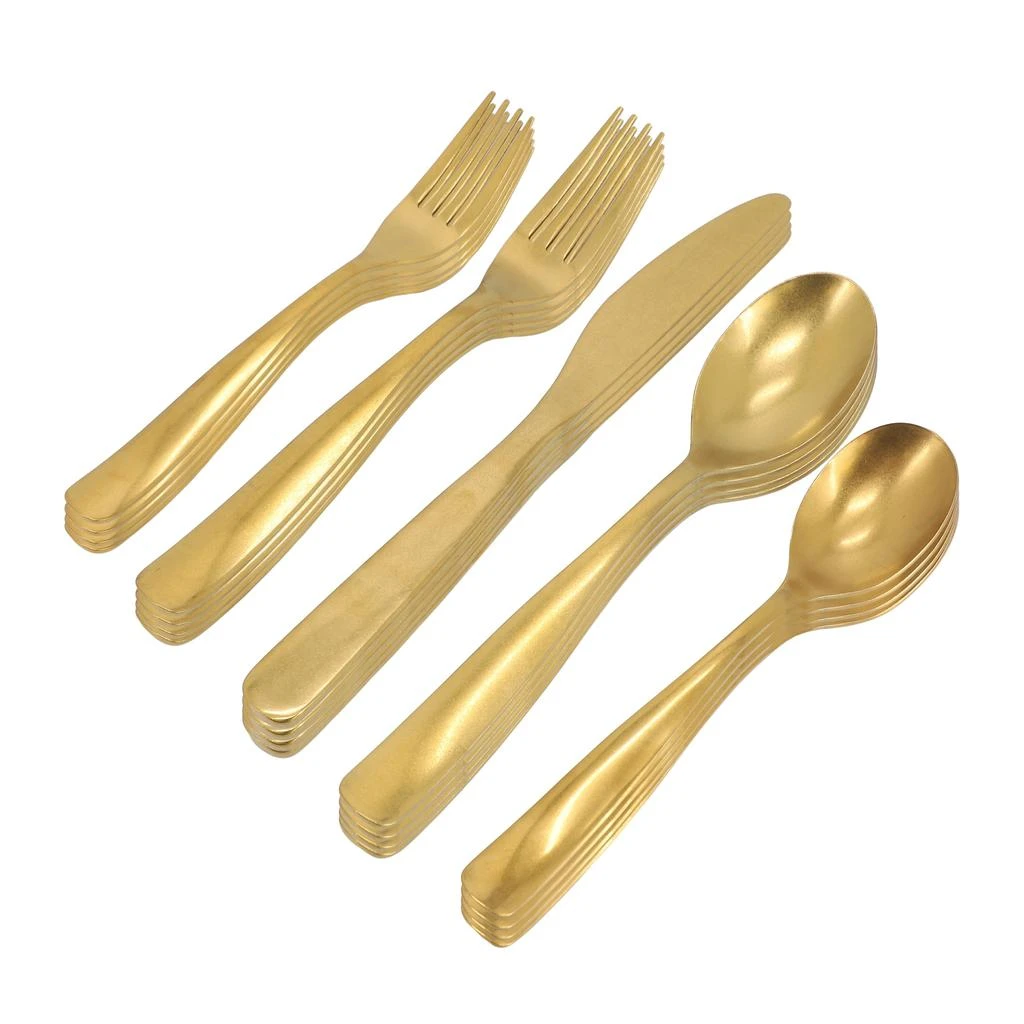 Gibson Home Hulton 20 Piece Stainless Steel Flatware Set in Matte Gold