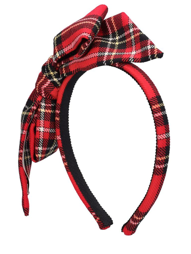 ALESSANDRA RICH Tartan Headband W/ Bow