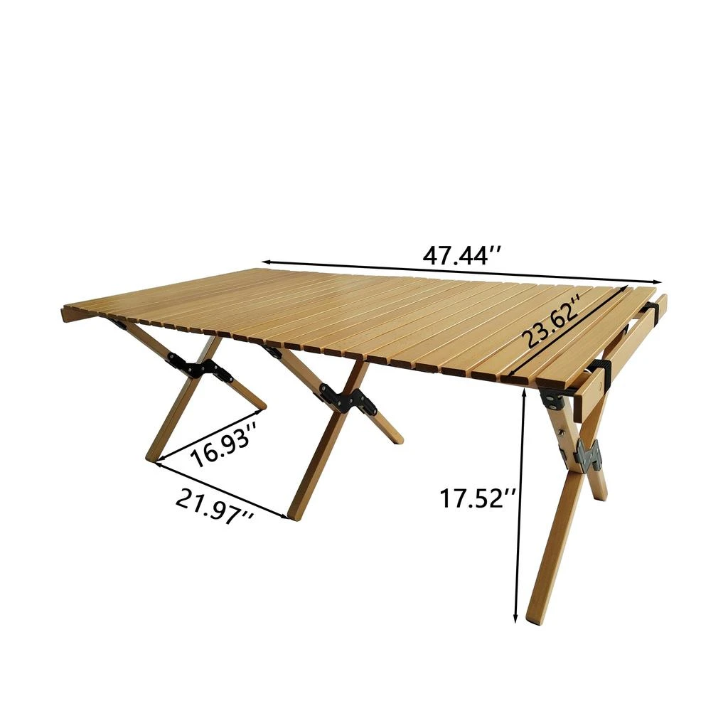 Streamdale Furniture Streamdale Wooden Foldable Portable Patio Dining Table 5