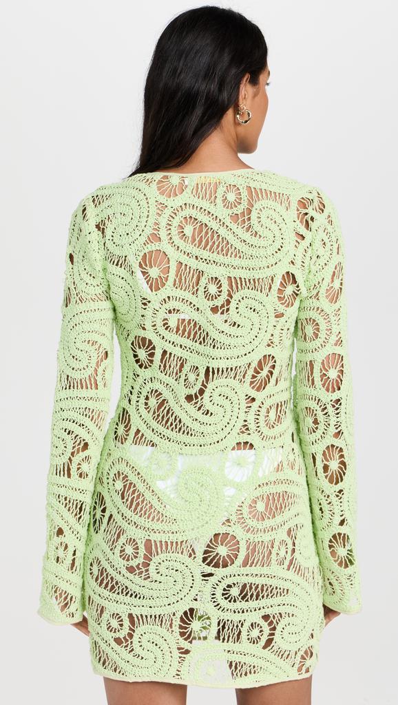 Charina Sarte Paisley Crochet Mini Dress