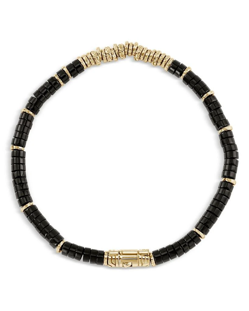 John Hardy 14K Yellow Gold Heishi Onyx Bracelet 5