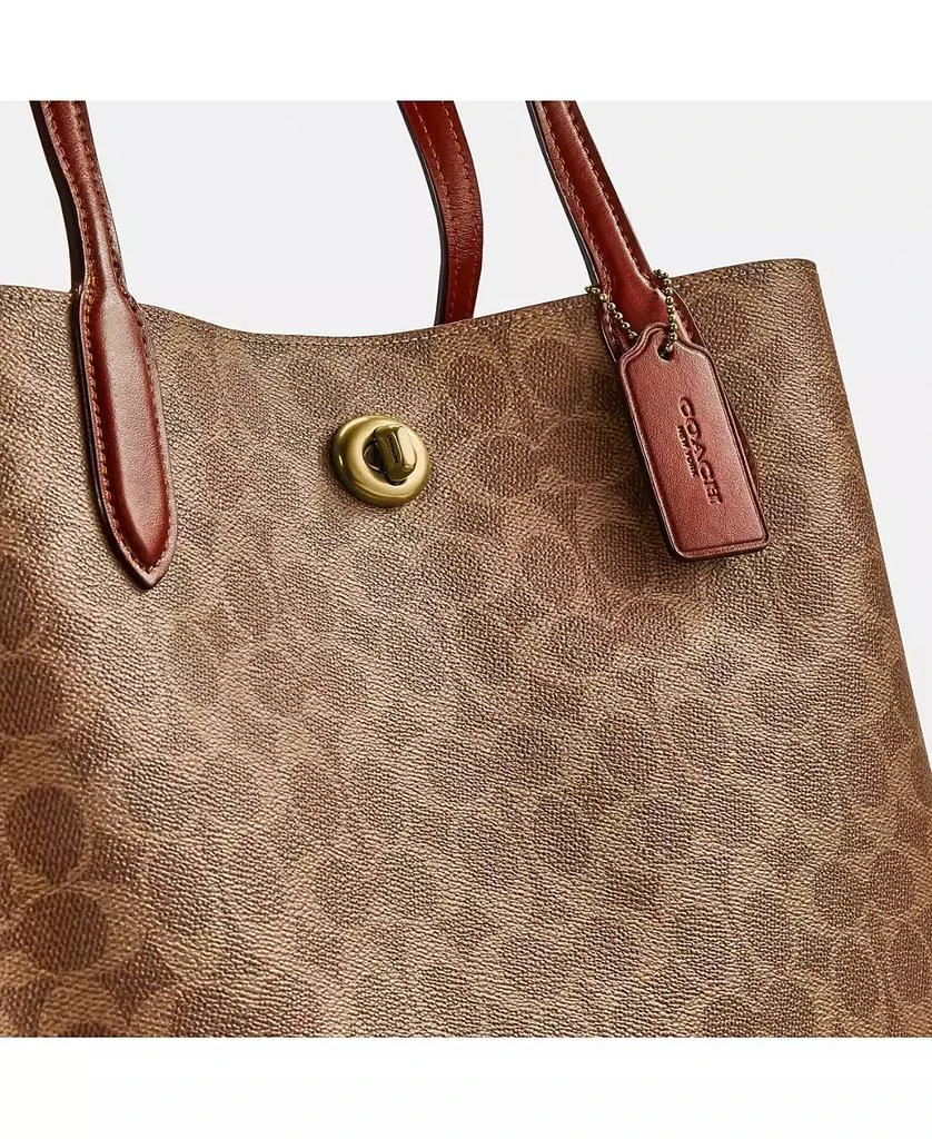 Coach Signature Logo Willow Canvas Large Tote Bag 5