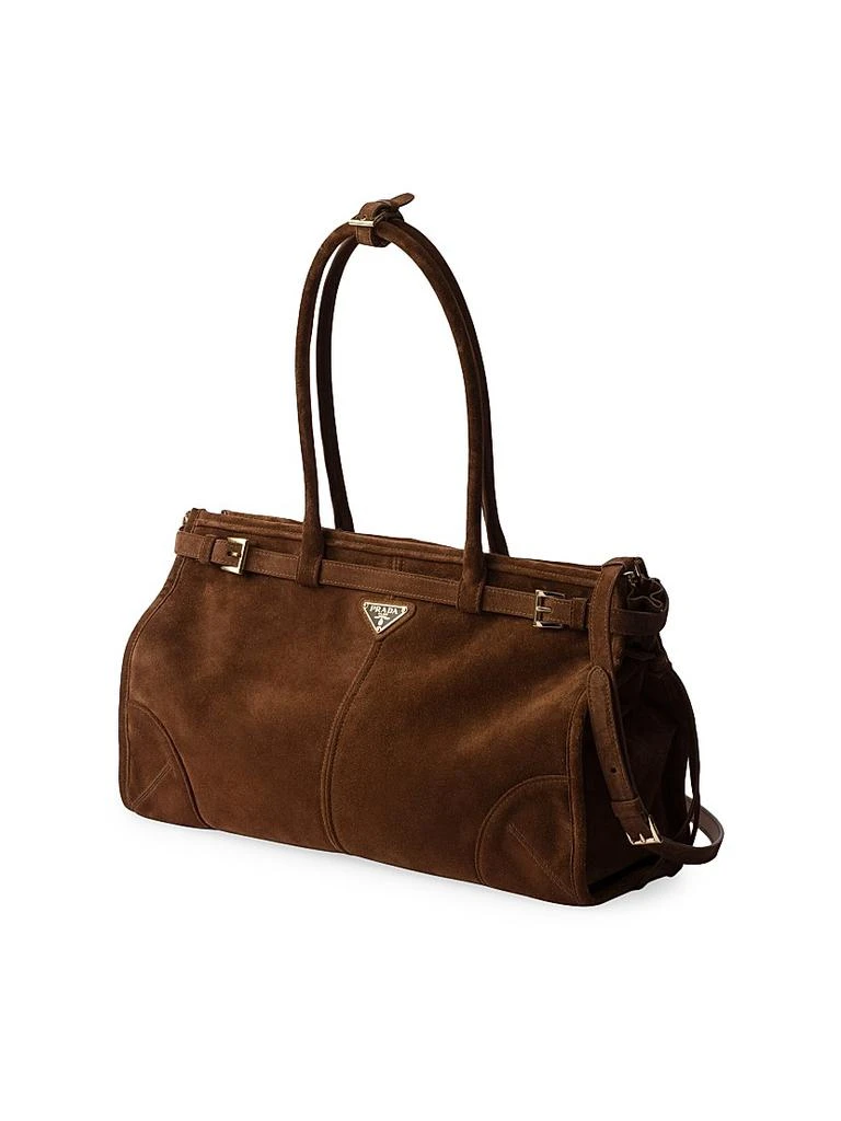 Prada Large Suede Top Handbag 2
