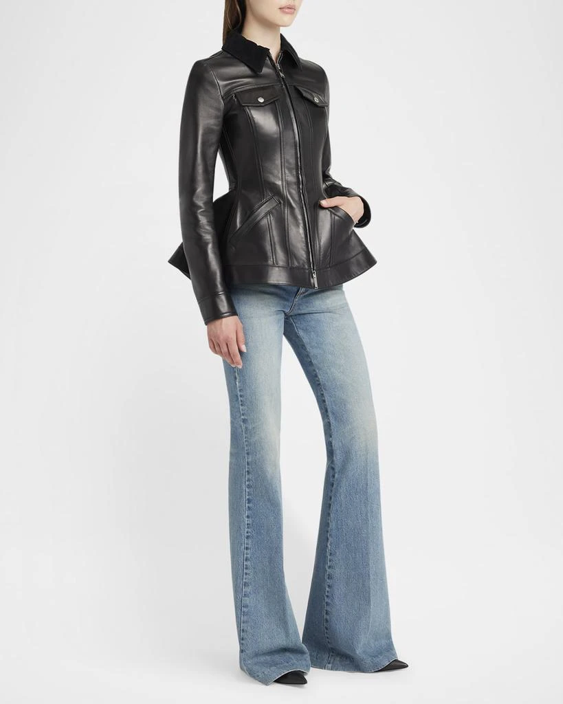 Alexander McQueen Leather Bird Peplum Jacket 2