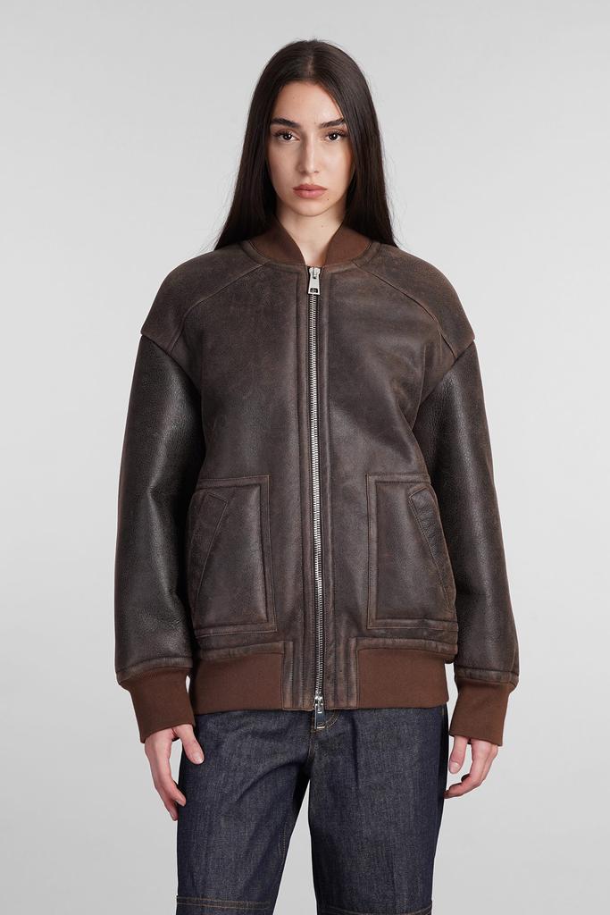 BLANCHA Bomber In Brown Leather