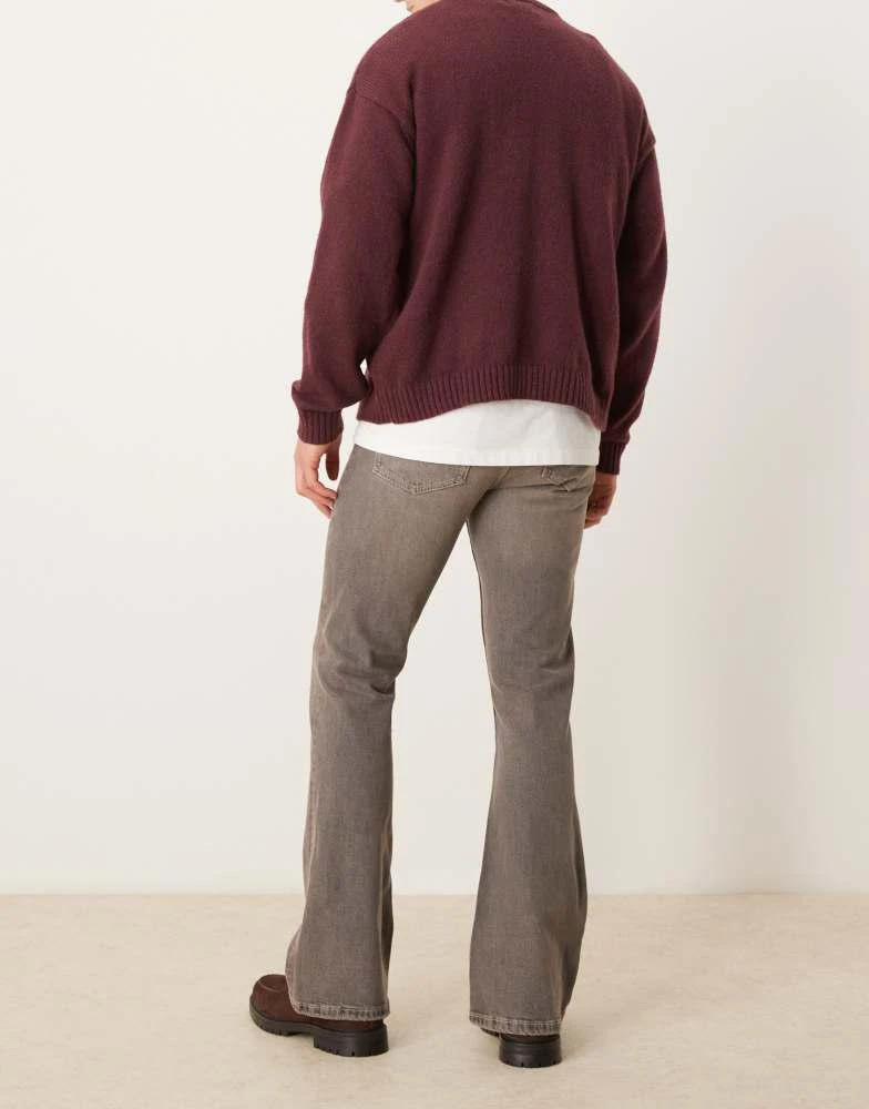 ASOS ASOS DESIGN stretch flare jeans in washed grey 3