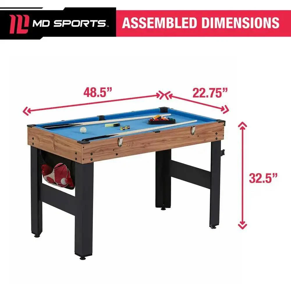 Hivvago 5-in-1 Game Table - Foosball Pool Basketball Ping Pong and Slide Hockey 5