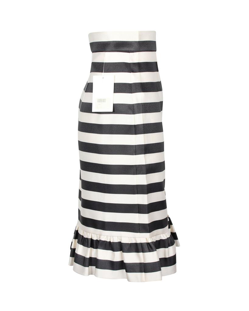 MOTHER OF PEARL Mother Of Pearl Bella Jacquard Stripe Skirt in Black Silk