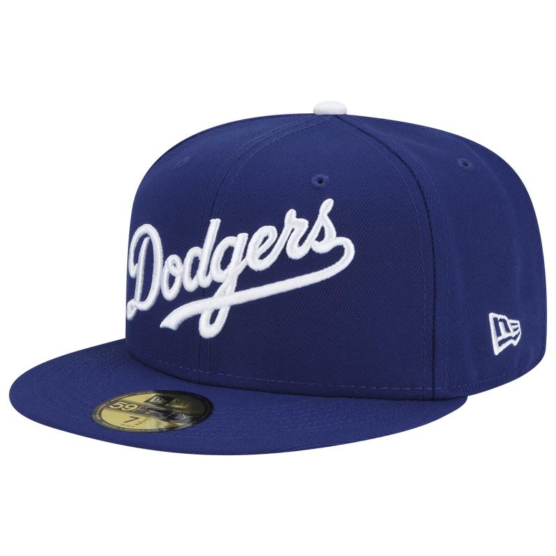 New Era New Era Dodgers Logo White 59Fifty Fitted Cap - Men's