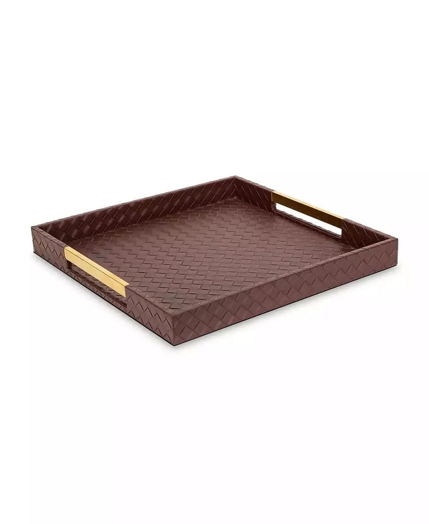 American Atelier Brown Tray with Gold-Tone Handles Tray 1