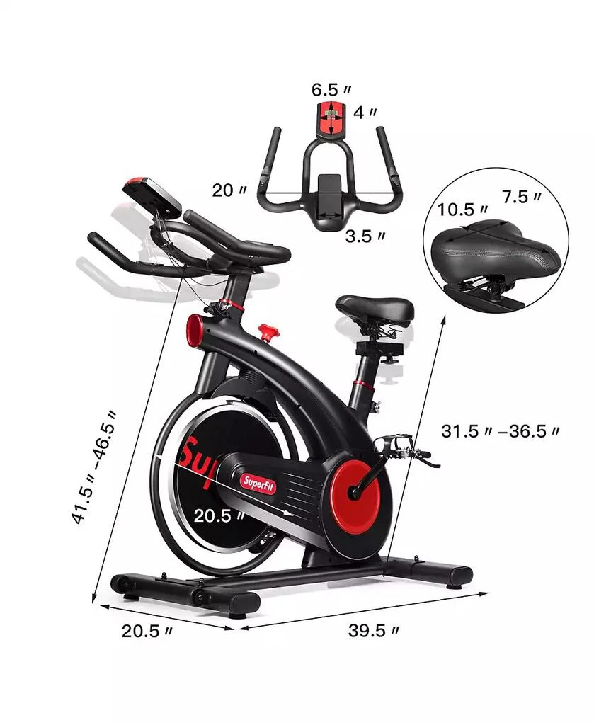Costway Stationary Exercise Bike Silent Belt Drive Cycling Bike 3
