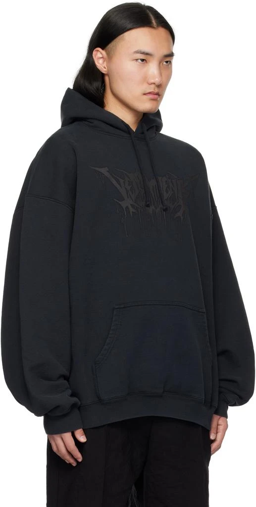 Vetements Black Drip Metal Oversized Hoodie 2