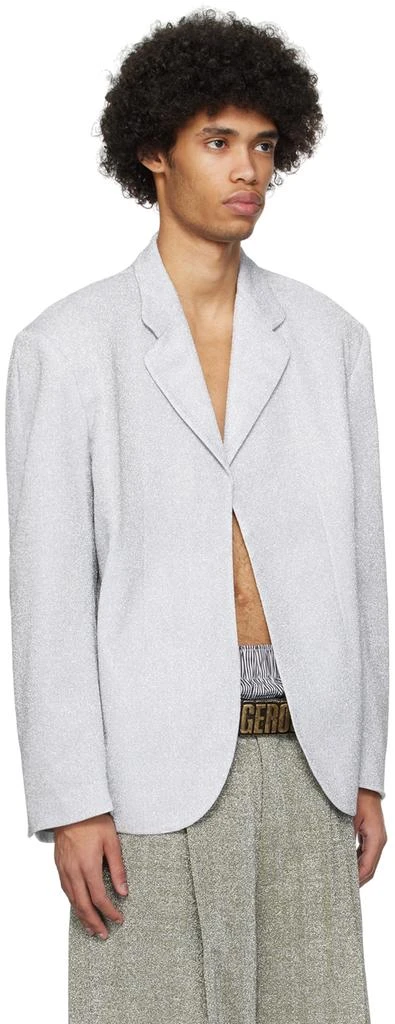 ERL Silver Metallic Blazer 2