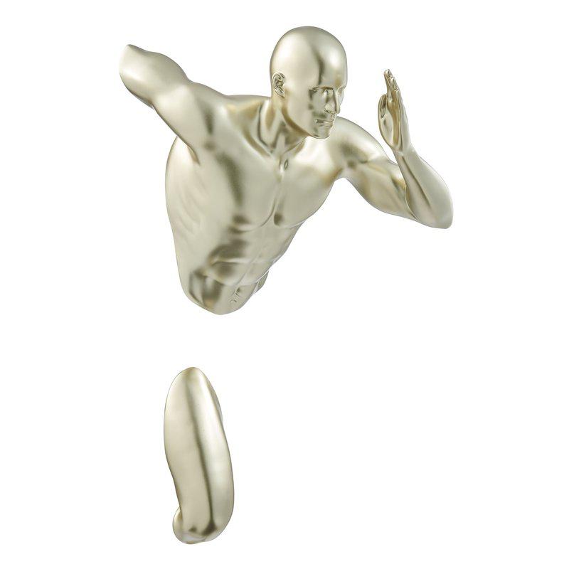 Finesse Decor Gold Wall Runner 20" Man Sculpture