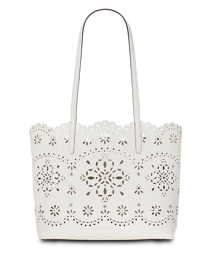 Kate Spade Do It All Spade Flower Perforated Fine Grain Leather Large Tote