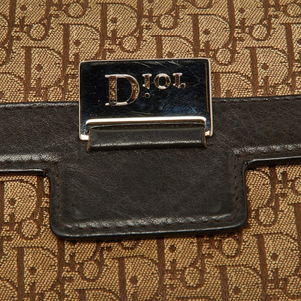 Dior Dior Beige/Brown Oblique Canvas and Leather Flap Continental Wallet 6