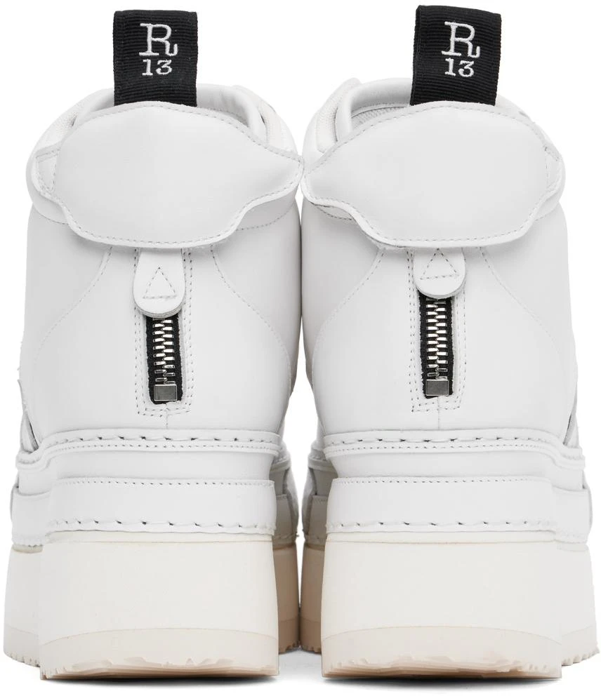 R13 White Leather Riot High Top Sneakers 2