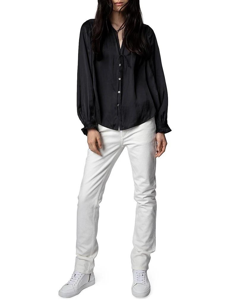 Zadig&Voltaire Tilan Satin Long-Sleeve Blouse 2