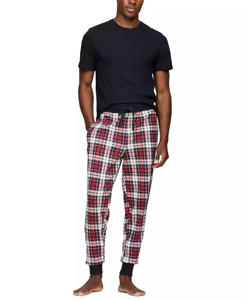 Tommy Hilfiger Men's Plaid Waffle-Knit Jogger Pajama Pants 3