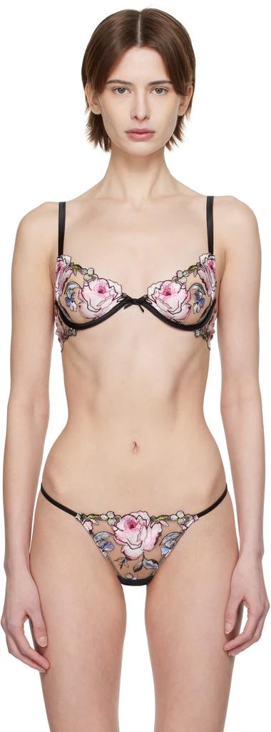Fleur du Mal Black Fidelia Embroidery Demi Bra 1