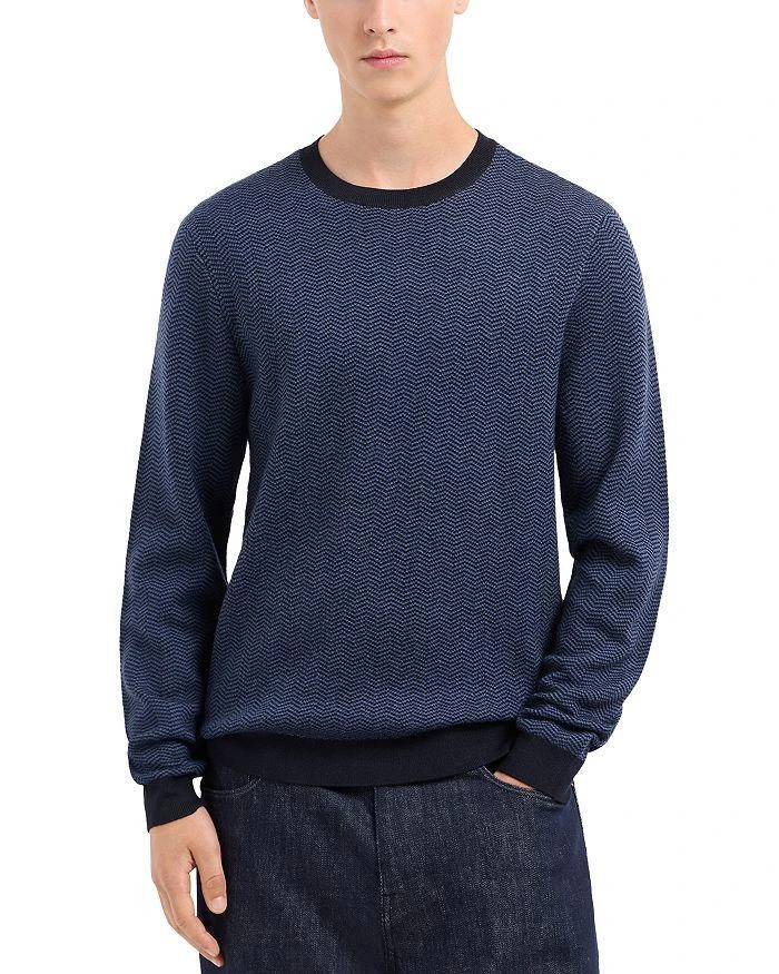 Emporio Armani Wool Chevron Jacquard Regular Fit Sweater 1