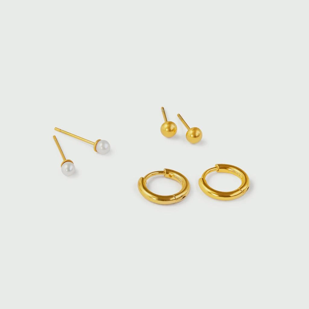 Orelia LUXE LUXE Pearl Stud & Hoop Earring 3 Pack 4