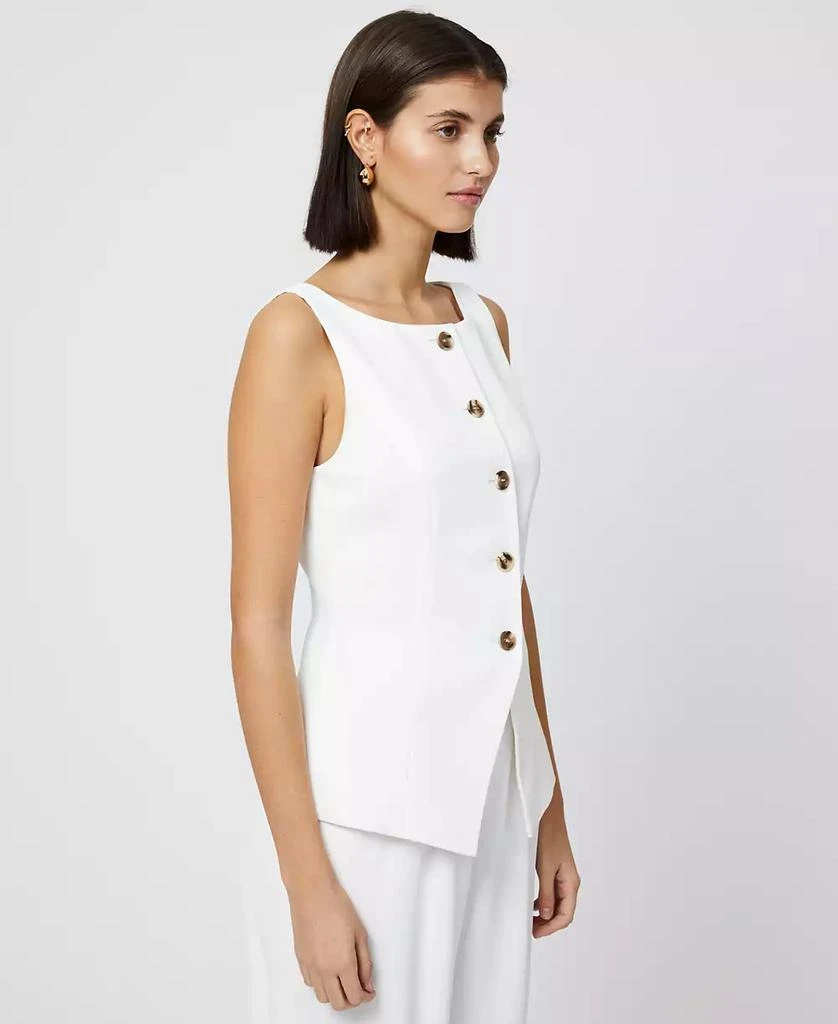 French Connection Women's Harrie Boat Neck Button-Front Vest 3