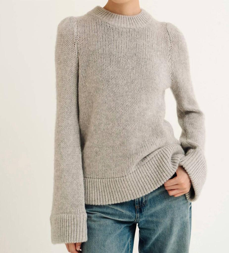 Madeleine Thompson Aida Top In Smoke Grey