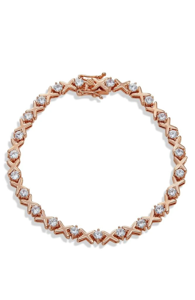 Savvy Cie Jewels 18K ROSE HUG AND KISSES TENNIS BRACELET