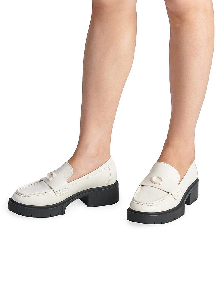 Coach Leah Leather Lug-Sole Loafers 6
