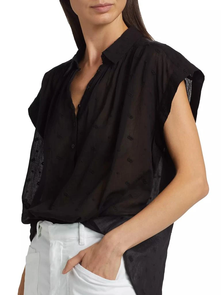 Nili Lotan Normandy Embroidered Cotton Blouse 6