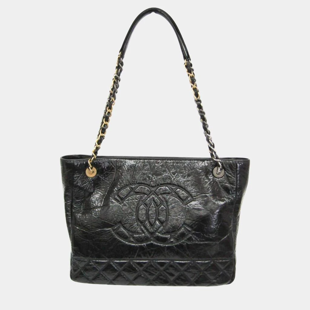 Chanel Chanel Black Leather Chain Tote Bag 1