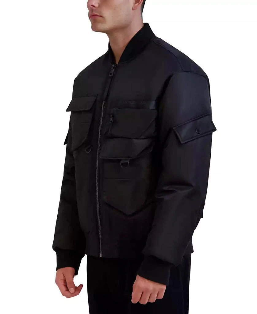 Karl Lagerfeld Paris Men's Flight Satin Bomber Jacket 3