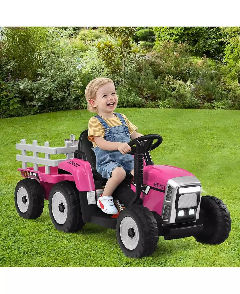 SUGIFT 12V Ride on Tractor with 3-Gear-Shift Ground Loader for Kids 3+ Years Old 4