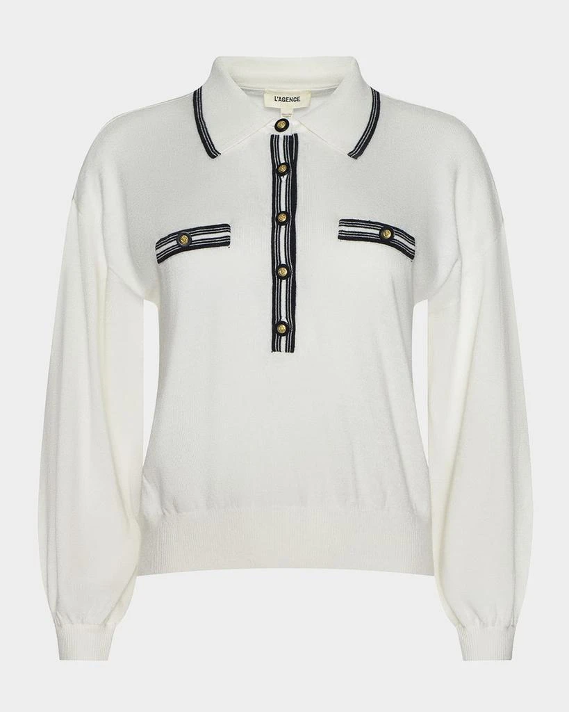 L
Agence Malaki Cropped Polo Sweater
