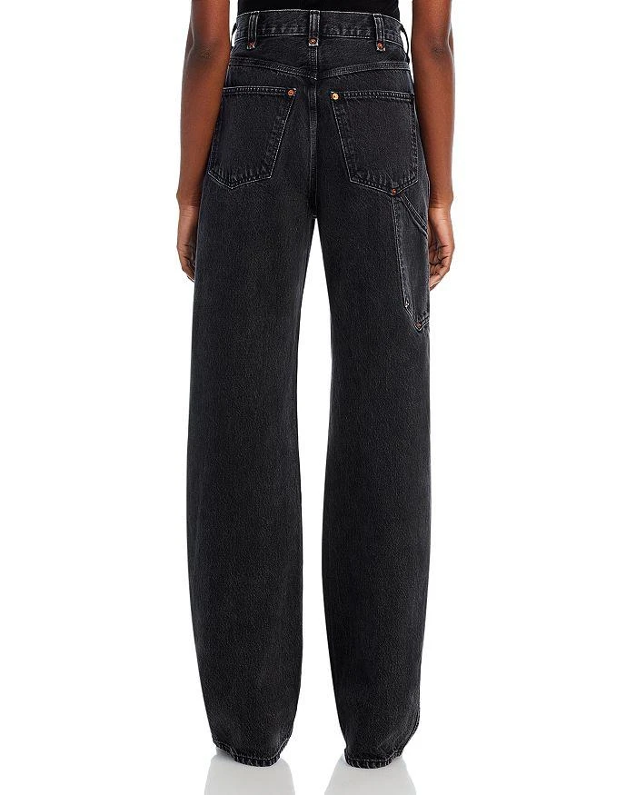 Re/Done Super High Workwear Wide Leg Jeans in Shaded Black 3