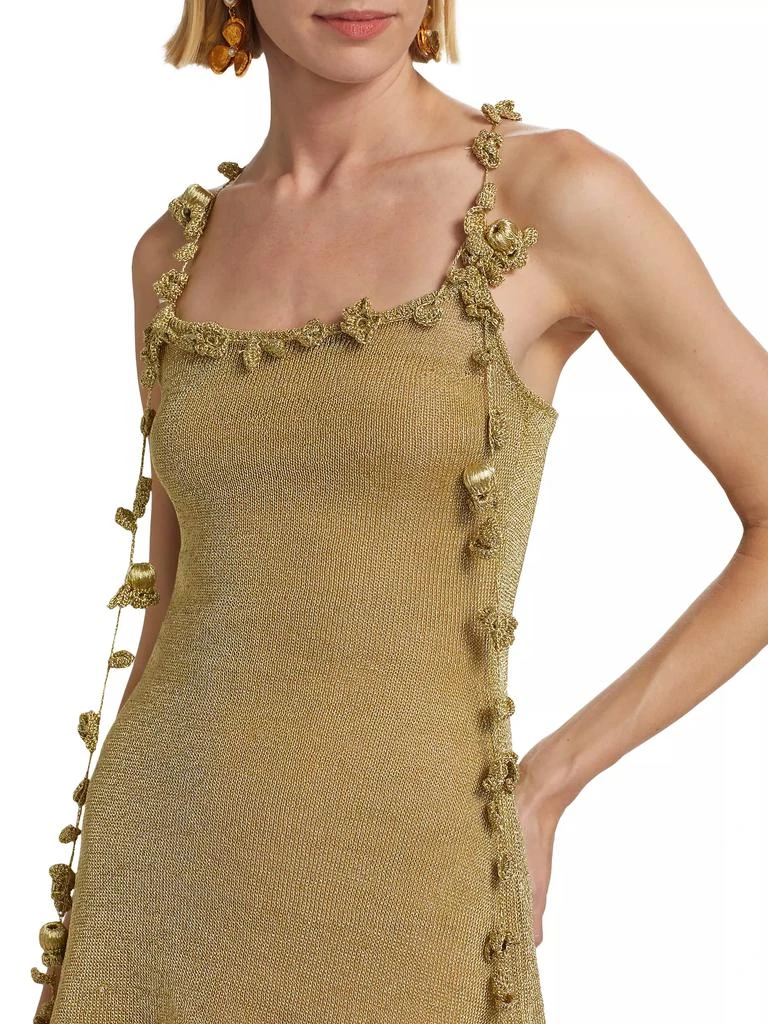 Cult Gaia Alonza Embroidered Metallic Knit Minidress 6