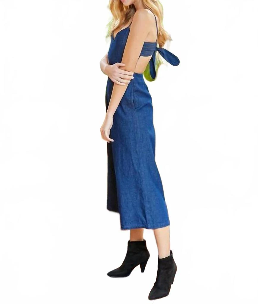 Twenty Ten Cut Out Front Denim Jumpsuit In Dark Blue 2