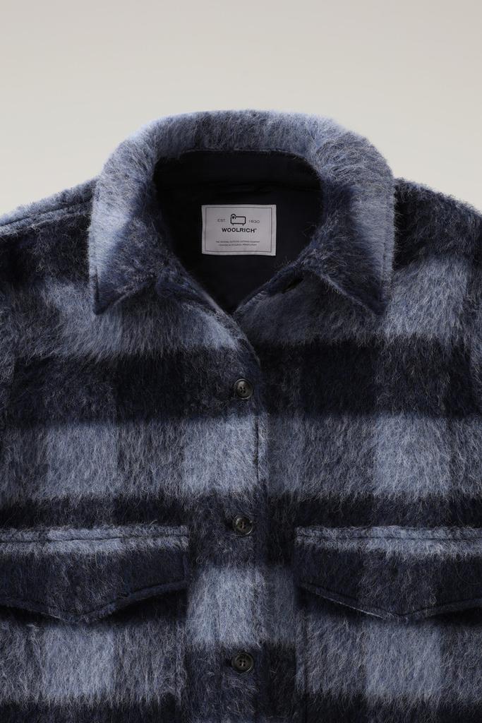 Woolrich Brushed Blended Wool Overshirt with Fringe - Women - Multicolor